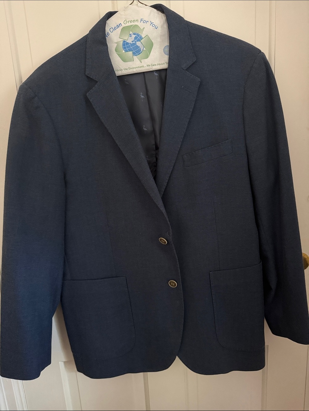 Tailorbyrd Navy Textured Two-Button Sport Coat